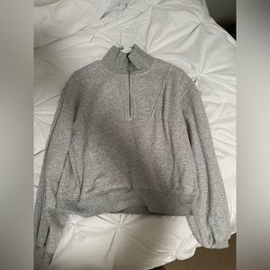 H and M grey quarter zip